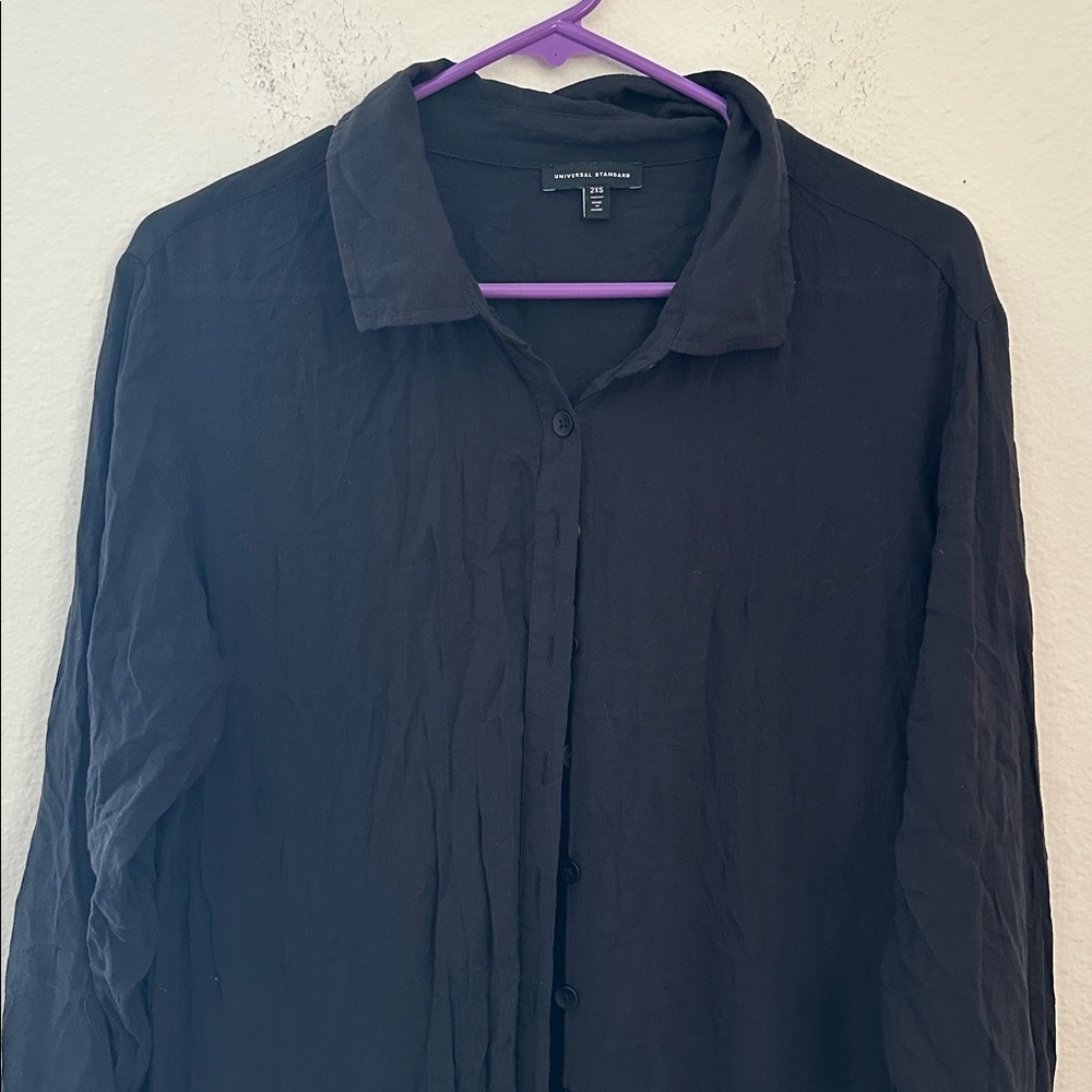 Universal Standard Black Button-Up Shirt